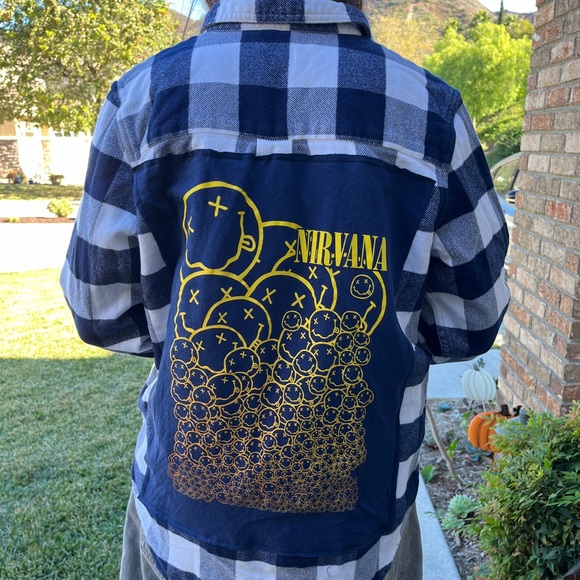 L.L. Bean Tops - Nirvana Flannel Shirt upcycled unisex Size Medium M